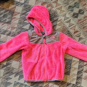 The North Face 4T neon pink zip fleece